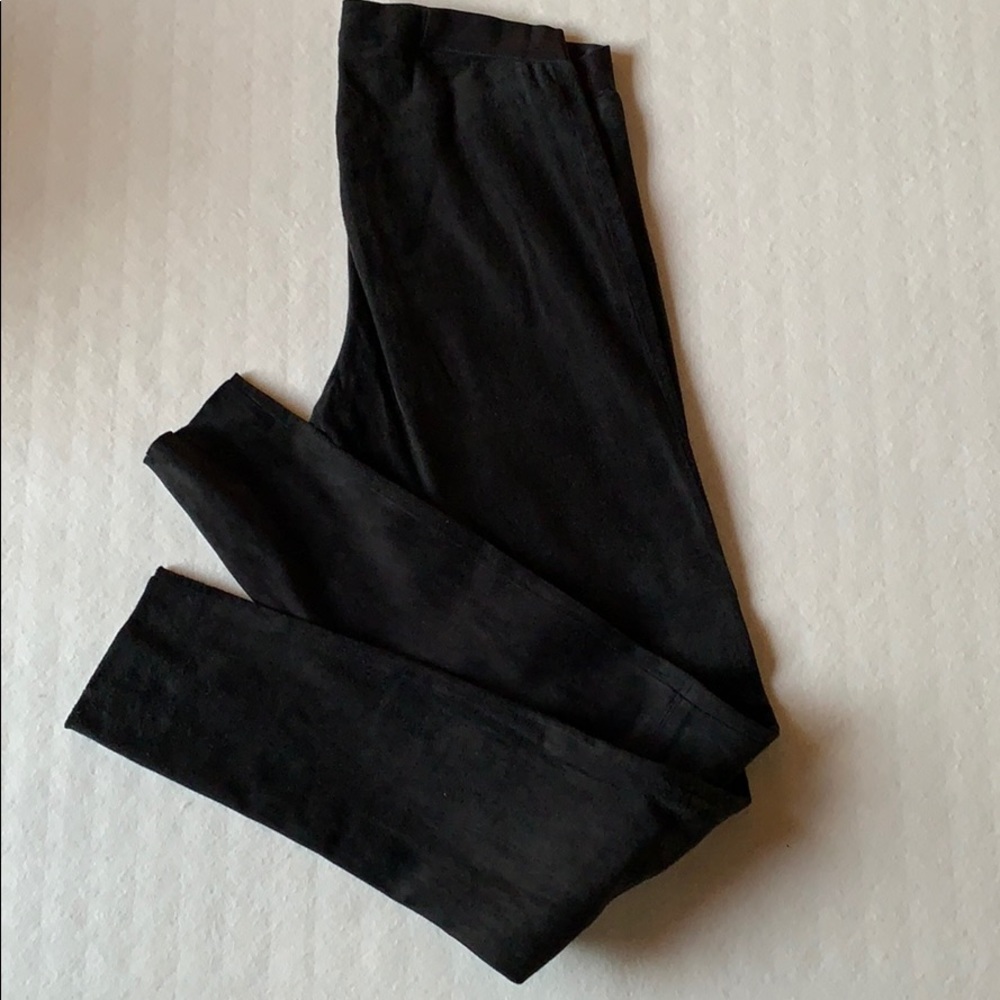 Alice + Olivia black suede leggings